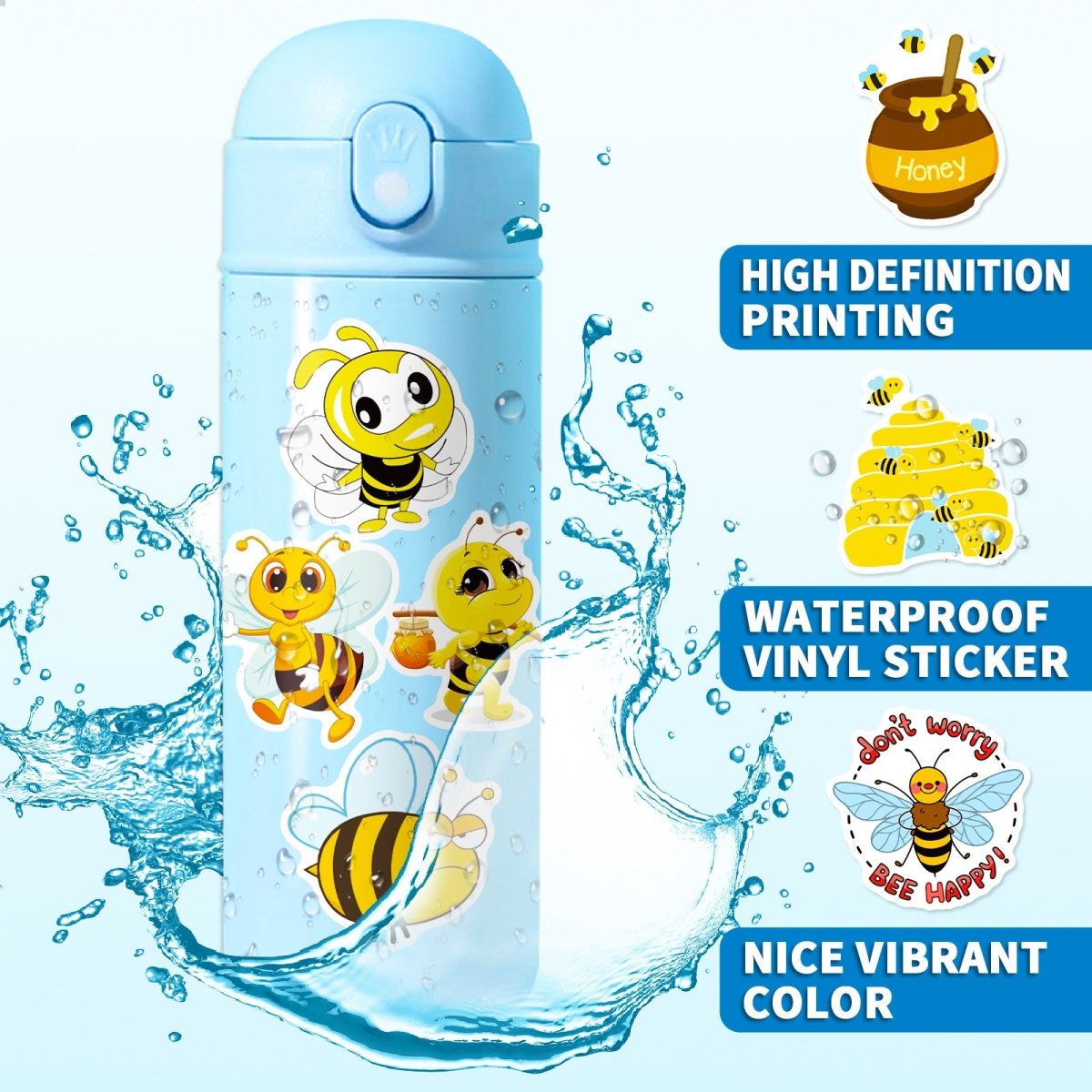 Cartoon Water Bottle Stickers Stickers Waterproof Vinyl - Temu