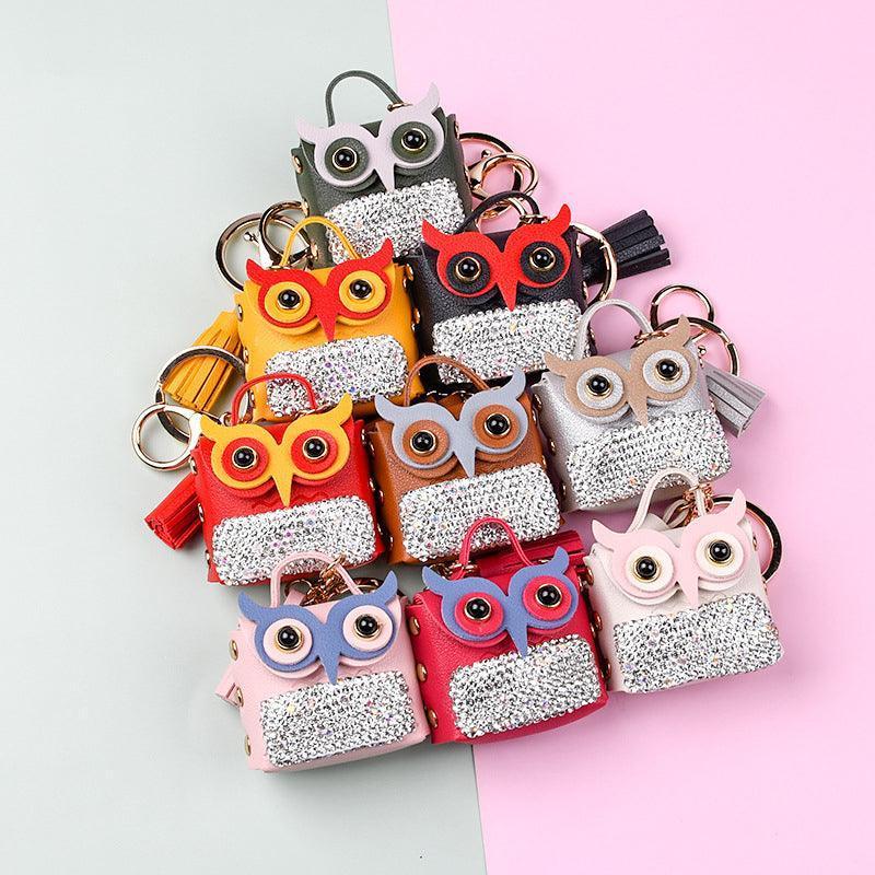Fashion Jewelry Owl Keychain, Leather Storage Bag Jewelry