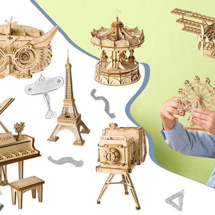 3D Wooden Puzzle Merry Go Round Robotime –